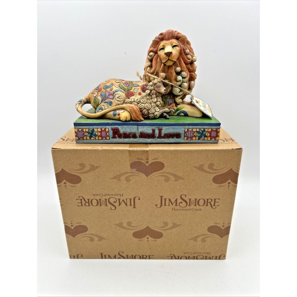 Jim Shore Heartwood Creek Peace and Love Lion and Lamb Figurine 4005324 RETIRED